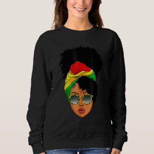Afro Woman Headscarf Nubian Melanin Popping Black T Shirt