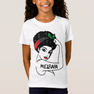 Afro Woman Melanin Black History Månad Afrika Amer T Shirt