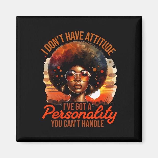 Afro Women Black Pride African American Girl Magnet (Framsidan)