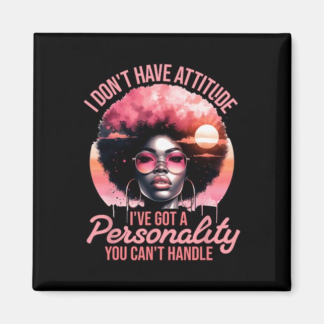 Afro Women Black Pride African American Girl Magnet (Framsidan)