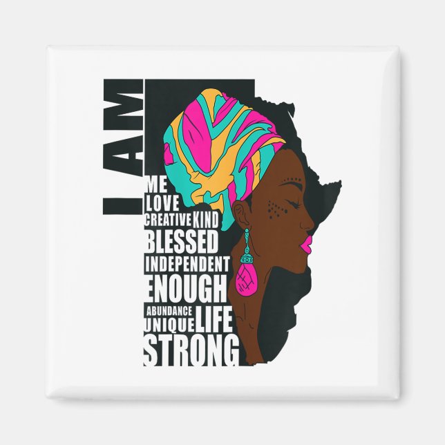 Afro You Are Enough I Am Insrational Sayings Motiv Magnet (Framsidan)