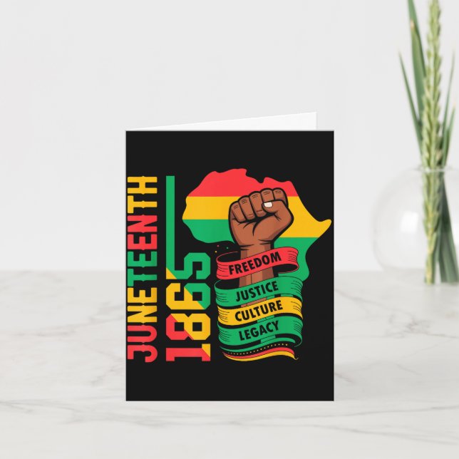 Afroamerikan 1865 juneteenth svart historia kort (Framsida)