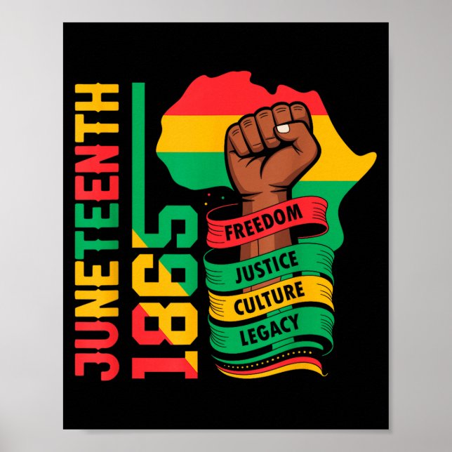Afroamerikan 1865 juneteenth svart historia poster (Framsidan)