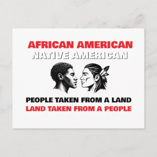 Afroamerikaner och ursprungsamerikaner vykort