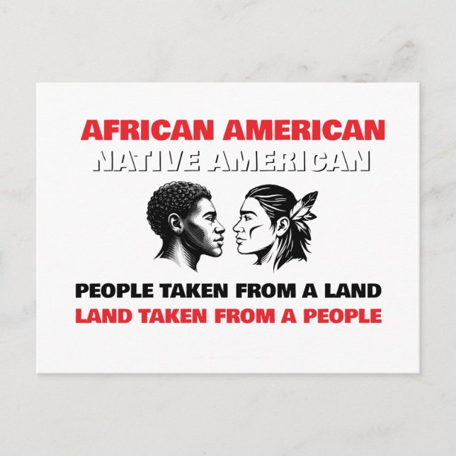 Afroamerikaner och ursprungsamerikaner vykort (Framsida)