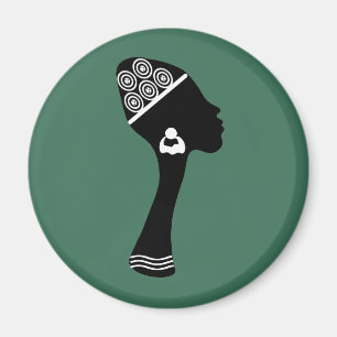 afroamerikansk abstrakt kvinna porträtt magnet