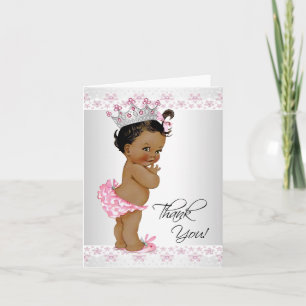 Afroamerikansk babyflicka shower tack kort