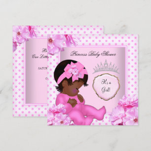 Afroamerikansk Bebis Baby Shower Flickvän Slut Bab Inbjudningar