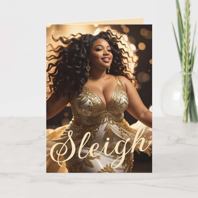 Afroamerikansk diva: Holiday Glamour jul Kort (Framsida)