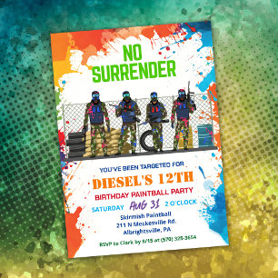 Afroamerikansk etniskt paintball-inbjudan inbjudningar