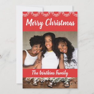 Afroamerikansk familjeporträtt julkort