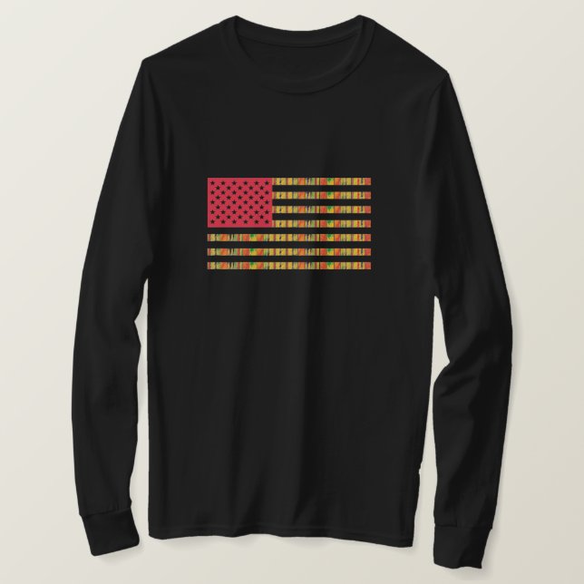 Afroamerikansk flagg långärmad t-shirt (Design framsida)