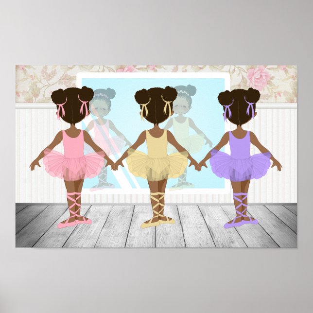 Afroamerikansk flicka ballerinaaffisch poster (Framsidan)