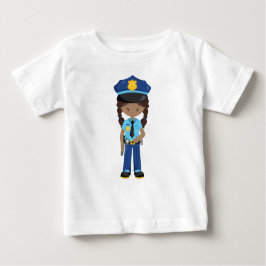 Afroamerikansk flicka, poliskvinna, polisman t shirt