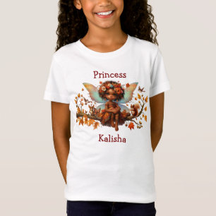 Afroamerikansk flicka Woodland Princess Fairy T Shirt