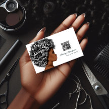 Afroamerikansk frisör QR-kod visitkort
