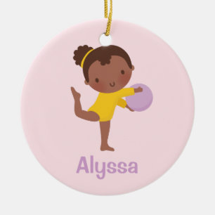 Afroamerikansk gymnastikflicka Gymnastik Ornament