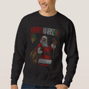 Afroamerikansk höjdpunkt Glad Kwanzaa ful Lång Ärmad Tröja