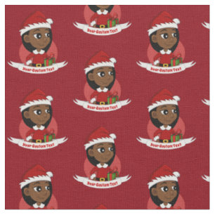 Afroamerikansk jul flicka tecknad serie tyg