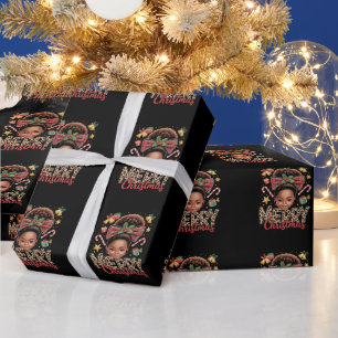 Afroamerikansk jul rödig lugg svart mamma presentpapper