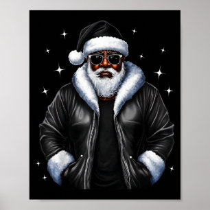 Afroamerikansk jul Xmas Afro Tomte Poster