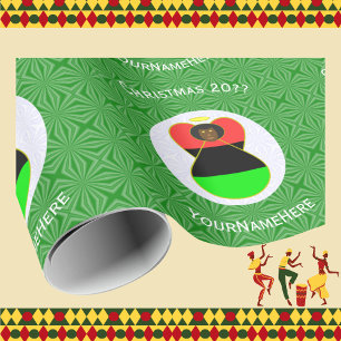 Afroamerikansk julängel med flagga - Personlig Presentpapper
