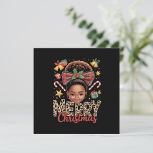 Afroamerikansk julmessy bun svart mamma inbjudningar