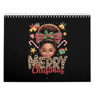 Afroamerikansk julmessy bun svart mamma kalender