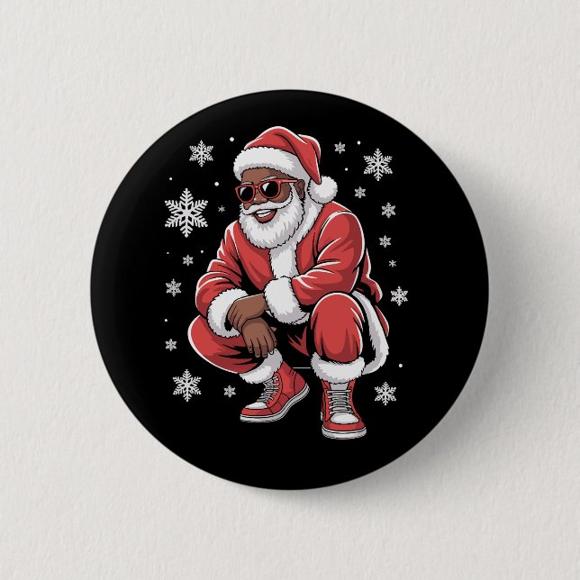 Afroamerikansk julpyjamas Xmas Afro Tomte  Knapp (Framsida)