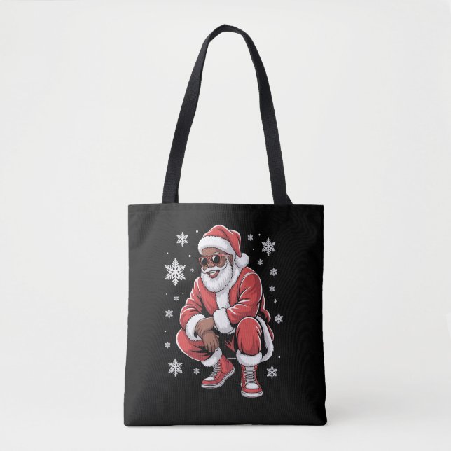 Afroamerikansk julpyjamas Xmas Afro Tomte  Tygkasse (Framsida)