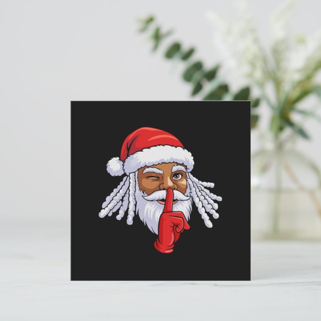 Afroamerikansk jultomte julfestdekoration julkort (Stående Fram)
