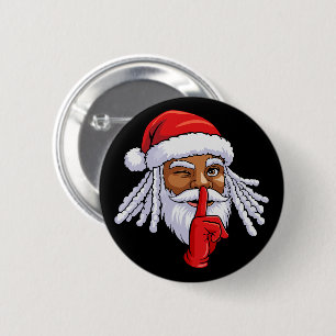 Afroamerikansk jultomte julfestdekoration knapp
