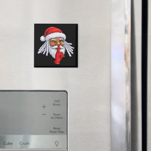 Afroamerikansk jultomte julfestdekoration magnet