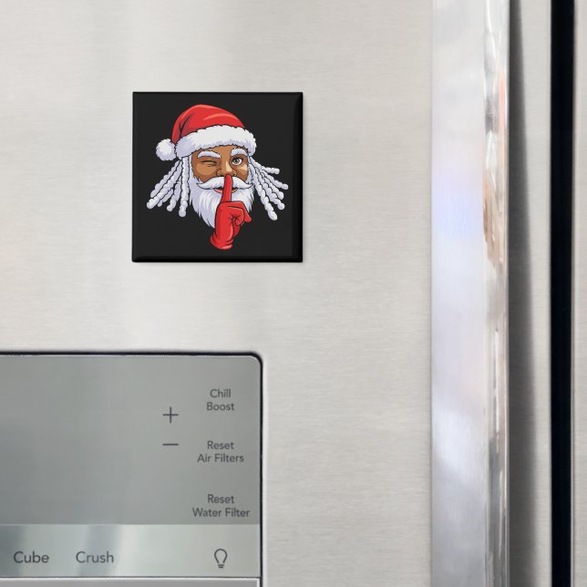 Afroamerikansk jultomte julfestdekoration magnet (In Situ (Fridge))