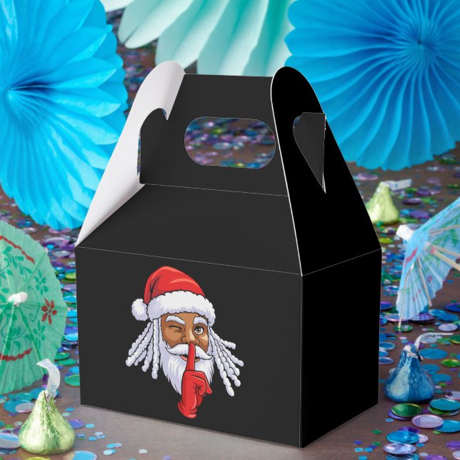 Afroamerikansk jultomte julfestdekoration presentaskar (Part)