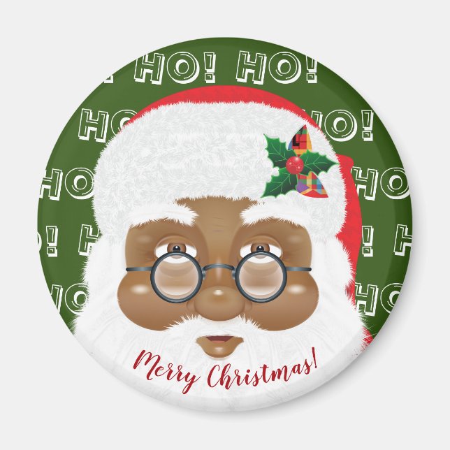 Afroamerikansk jultomte julhelg magnet (Framsidan)