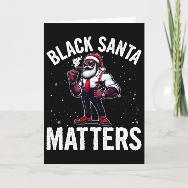 Afroamerikansk jultomte julpyjamas herr  kort (Framsida)