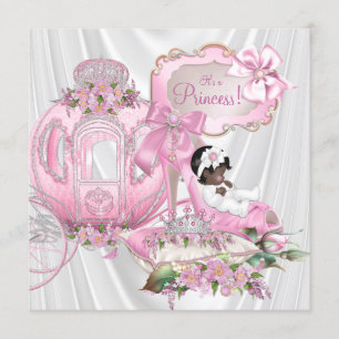 Afroamerikansk kunglig prinsessa baby shower inbjudningar