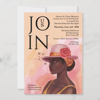 Afroamerikansk kvinna fundraiser inbjudningar