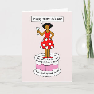 Afroamerikansk Lady Valentine-kort Kort