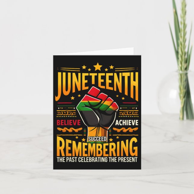 Afroamerikansk melanin juneteenth minns det förflu kort (Framsida)