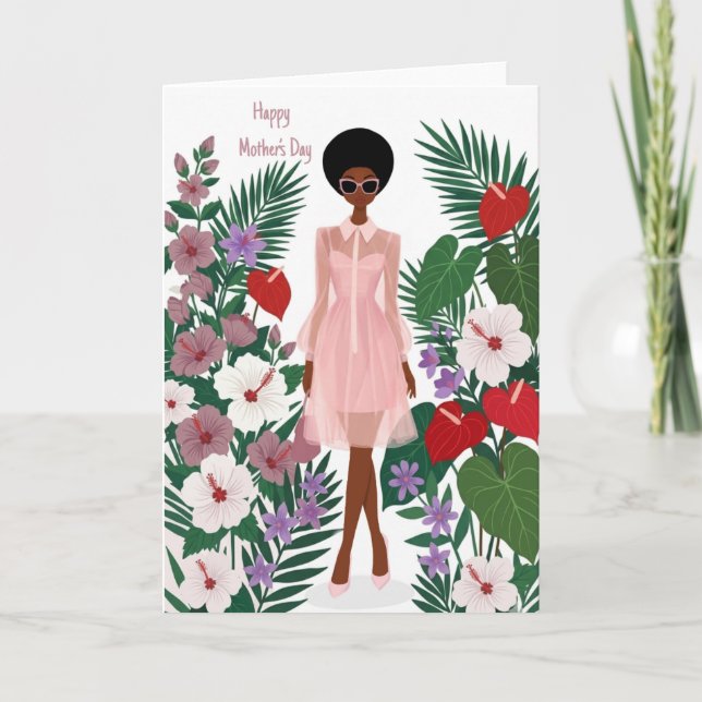 Afroamerikansk Morsdagskort Kort (Framsida)