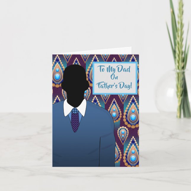 Afroamerikansk pappa fars dag kostym & slips   kort (Framsida)