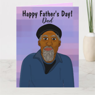 Afroamerikansk pappa glad fars dag kort
