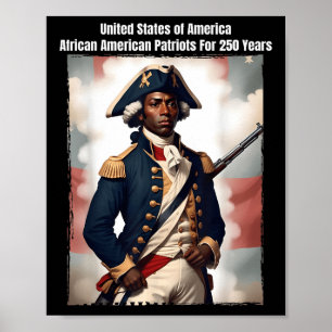 Afroamerikansk patriotisk revolutionskrigssoldat poster