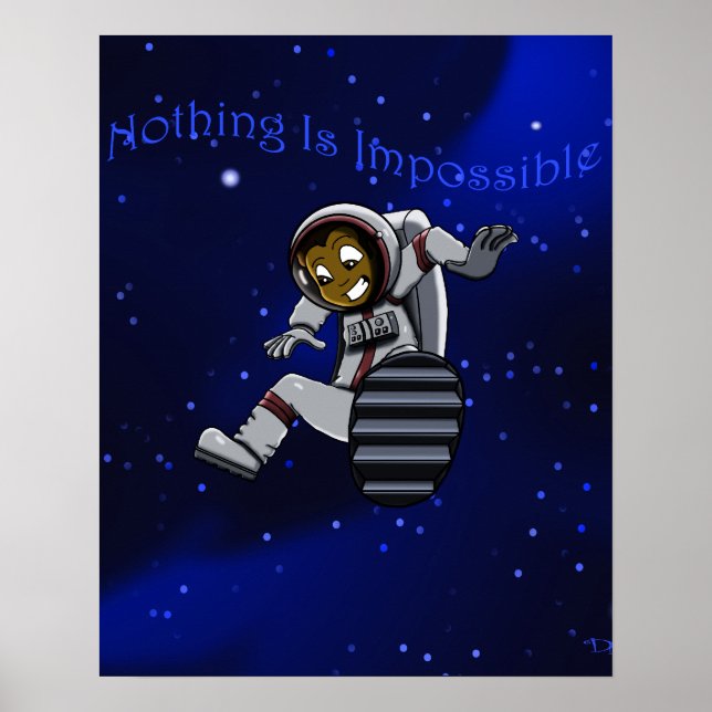 Afroamerikansk pojke astronaut poster (Framsidan)