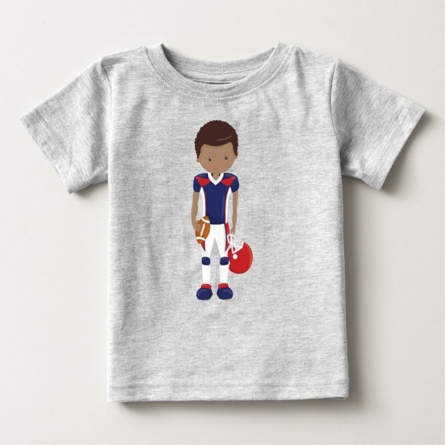 Afroamerikansk pojke, lagsport, rugbyspelare t shirt (Framsida)