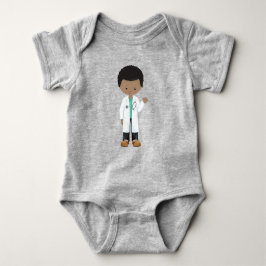 Afroamerikansk pojke, läkare, labbrock, medicin t shirt
