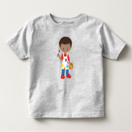 Afroamerikansk pojke, målare, konstnär, pensel t shirt