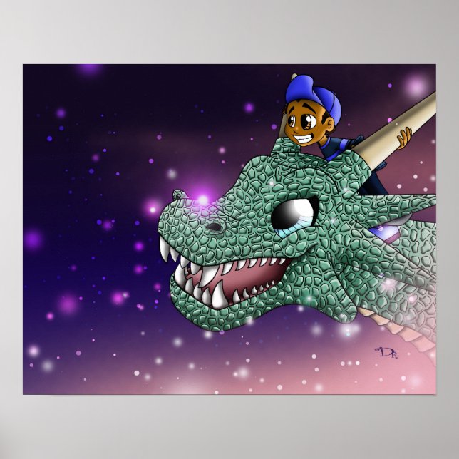 Afroamerikansk pojke och drake poster (Framsidan)